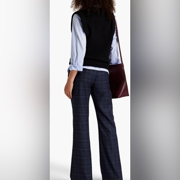Rebecca Vallance - Lori pant in Navy Check - size 8 - EUC - bootcut/flare leg - Picture 2 of 16